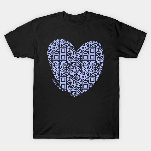 Pastel Purple Rick Astley Rickroll QR Code Heart Art T-Shirt by VictoriaLehnard